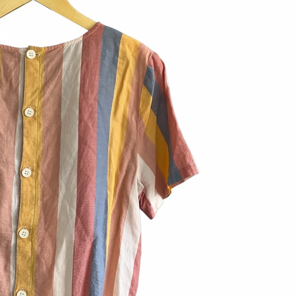 Madewell Button - Back Tie Tee In Sherbet Stripe - Picture 12 of 14